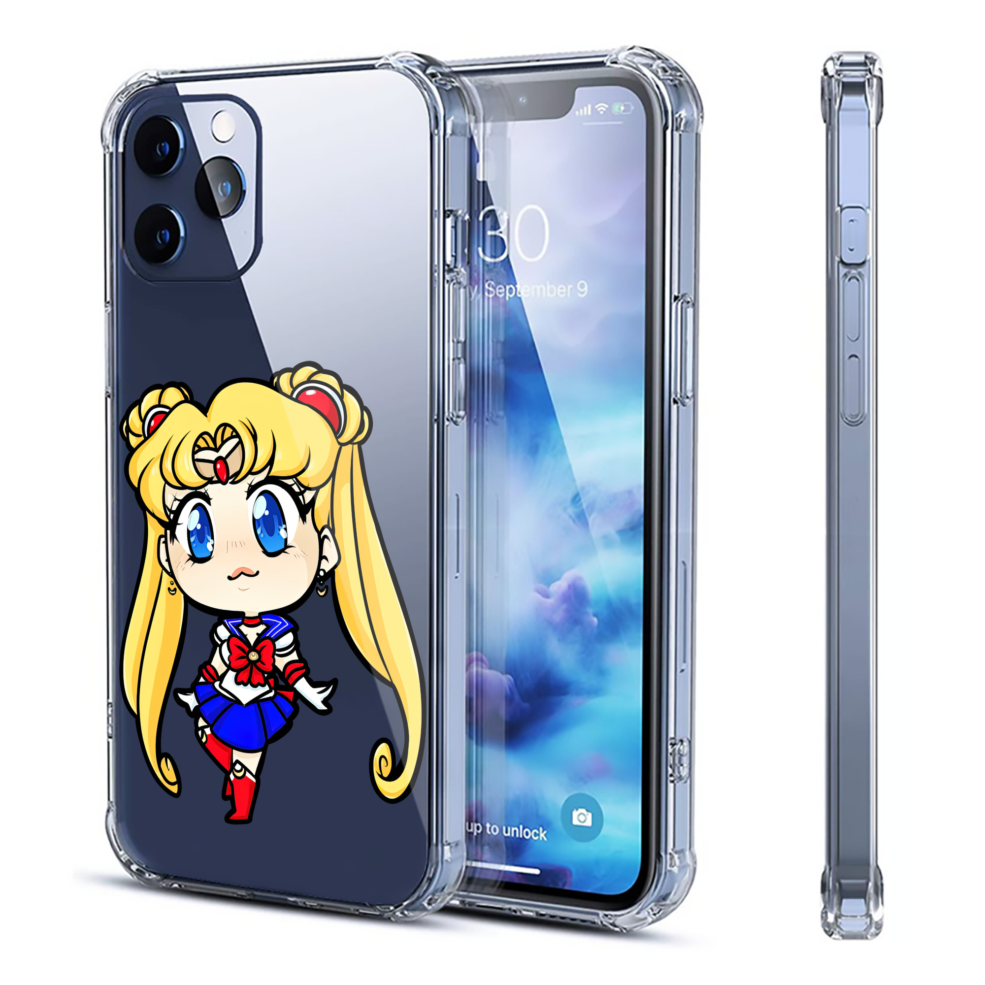 （画像用） 美少女戦士セーラームーン 月野 うさぎ つきの うさぎ Sailor Moon Tsukino Usagi 【iPhone 12シリーズ対応】透明スマホケース（クリアソフトケース）